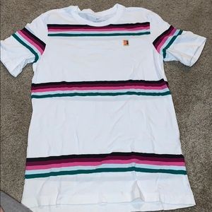 Striped nike tee with nike patch